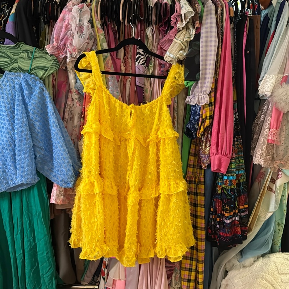 Yellow mini dress